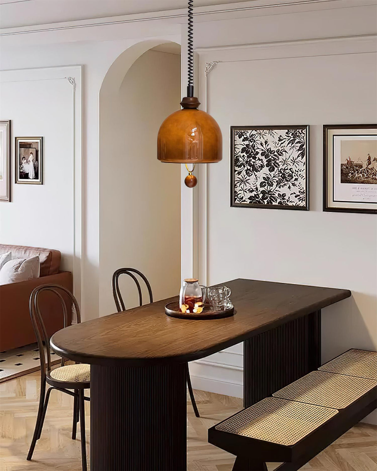Ardelle Vintage Glass Pendant Light-Neutral Decor