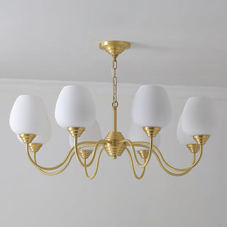 Lustra Lustre Laiton Antique Verre Blanc