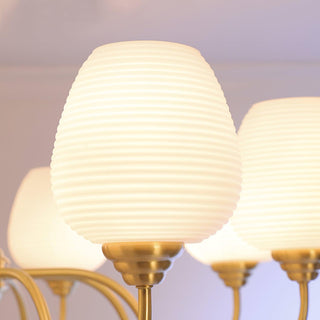 Lustra Lustre Laiton Antique Verre Blanc