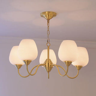 Lustra Lustre Laiton Antique Verre Blanc