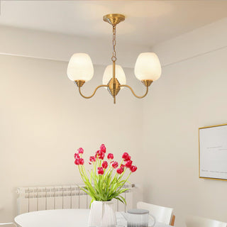 Lustra Lustre Laiton Antique Verre Blanc