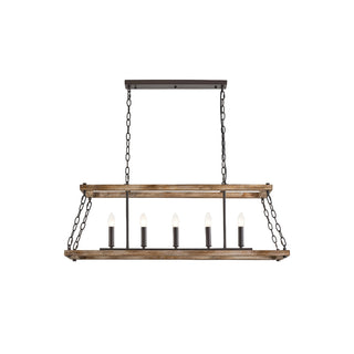 Ilcaryra Lustre Métal Bois Industriel Vintage Île Salon