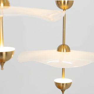 Lustra Suspension Double Biscuit pour Salon