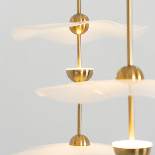 Lustra Suspension Double Biscuit pour Salon