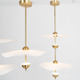 Lustra Suspension Double Biscuit pour Salon
