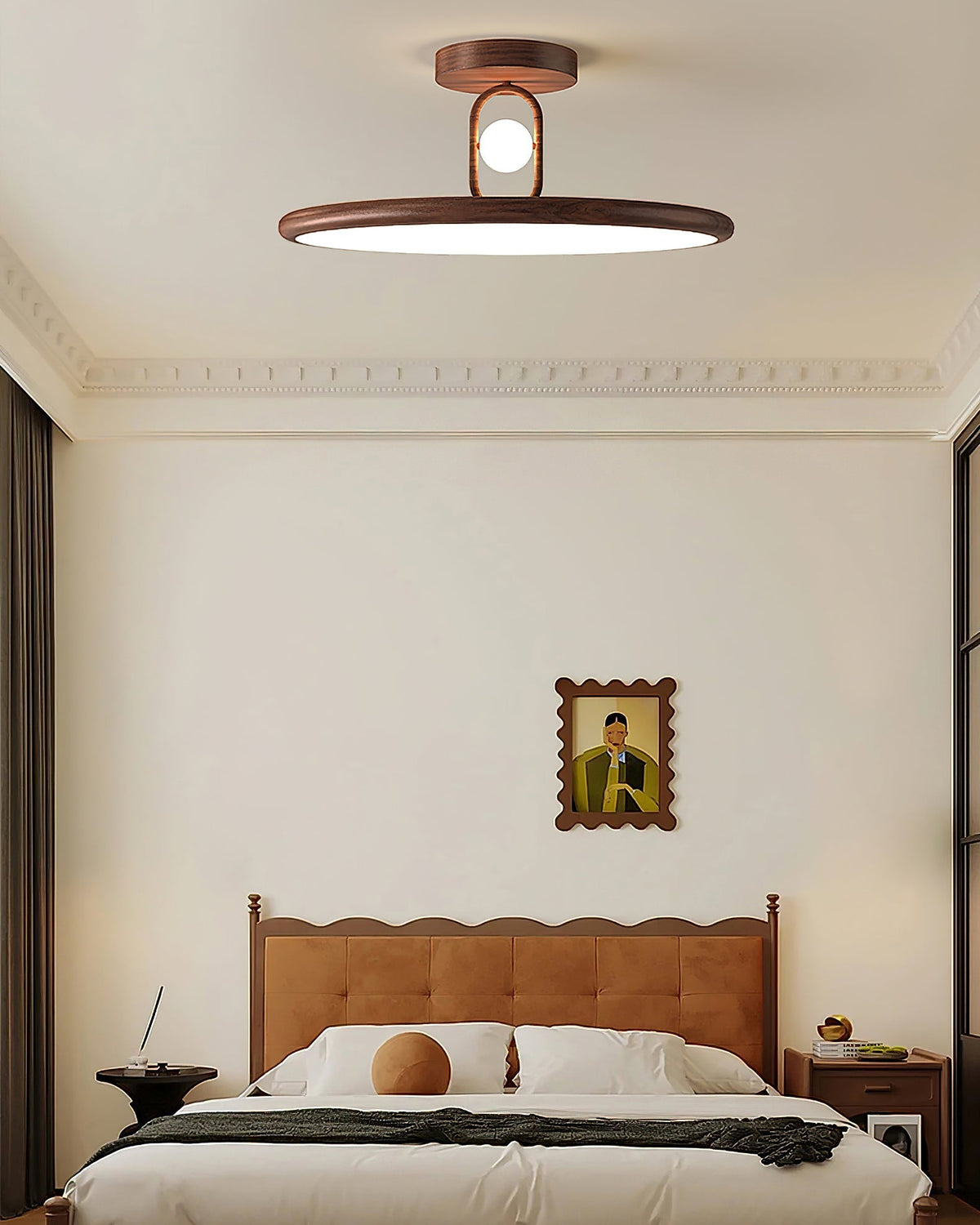 Envostar ceiling lamp in a rich walnut color finish.