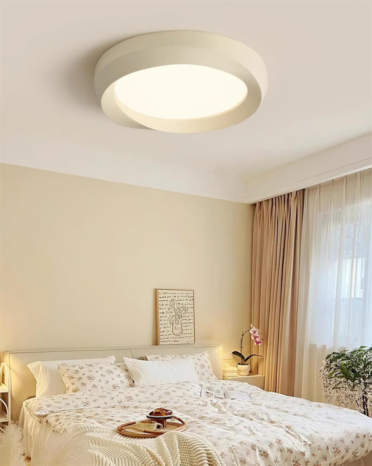 Elin Ceiling Lamp Resin with Soft Curved Frame in Neutral Tones-Neutral Decor