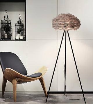 Ivthaar Lampadaire en Plume Organique