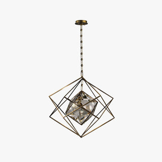 Zevira Suspension glamour en laiton et cristal