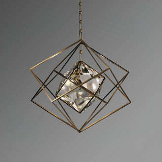 Zevira Suspension glamour en laiton et cristal