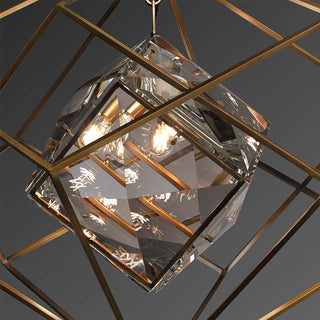 Zevira Suspension glamour en laiton et cristal