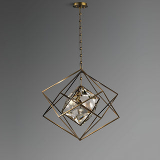Zevira Suspension glamour en laiton et cristal
