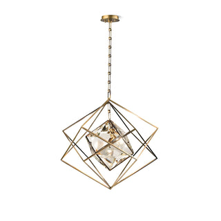 Zevira Suspension glamour en laiton et cristal