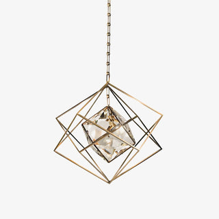 Zevira Suspension glamour en laiton et cristal
