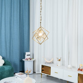 Zevira Suspension glamour en laiton et cristal