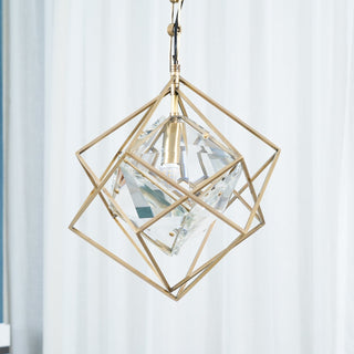 Zevira Suspension glamour en laiton et cristal