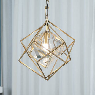 Zevira Suspension glamour en laiton et cristal