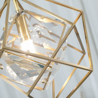 Zevira Suspension glamour en laiton et cristal