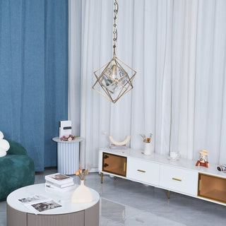 Zevira Suspension glamour en laiton et cristal