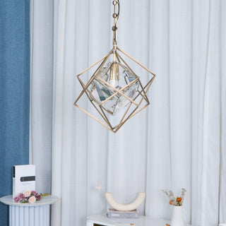 Zevira Suspension glamour en laiton et cristal