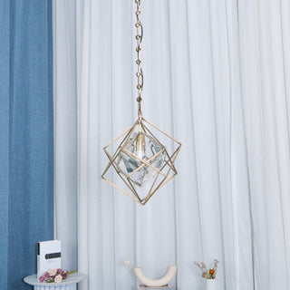 Zevira Suspension glamour en laiton et cristal