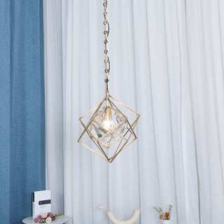 Zevira Suspension glamour en laiton et cristal