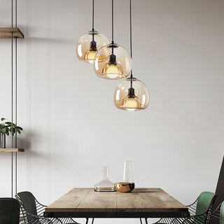 Zelirila Suspension en Verre Nacré Style Nordique