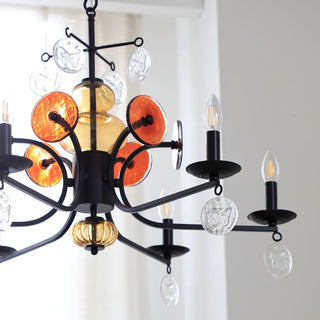 Anorion Lustre Métal Verre Luxe Vintage Salon