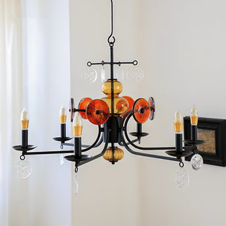 Anorion Lustre Métal Verre Luxe Vintage Salon