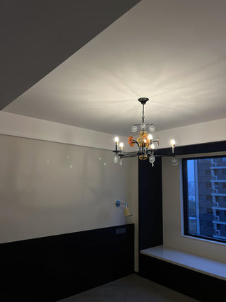 Anorion Lustre Métal Verre Luxe Vintage Salon