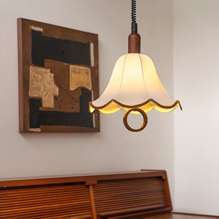 Eurvaryra Classique Élégance Tissu Bois Suspension Lumière