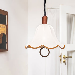 Eurvaryra Classique Élégance Tissu Bois Suspension Lumière