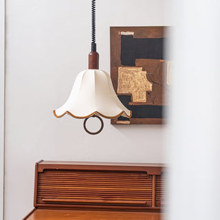 Eurvaryra Classique Élégance Tissu Bois Suspension Lumière