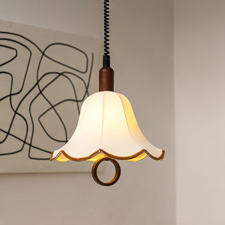 Eurvaryra Classique Élégance Tissu Bois Suspension Lumière