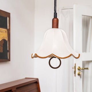 Eurvaryra Classique Élégance Tissu Bois Suspension Lumière