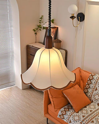 Eurvaryra Classique Élégance Tissu Bois Suspension Lumière
