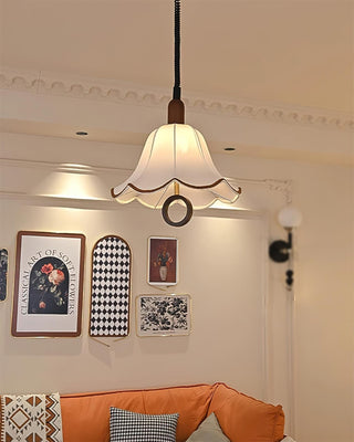 Eurvaryra Classique Élégance Tissu Bois Suspension Lumière