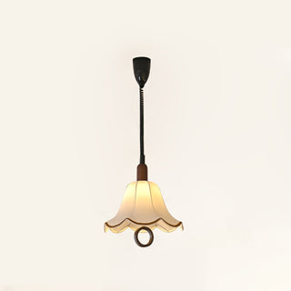 Eurvaryra Classique Élégance Tissu Bois Suspension Lumière
