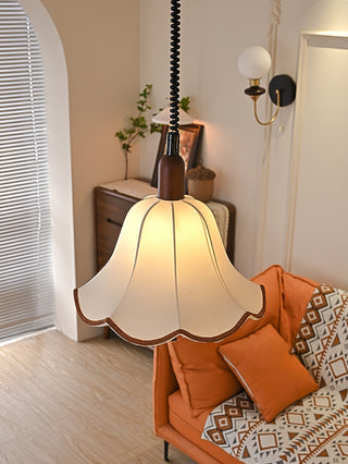 Eurvaryra Classique Élégance Tissu Bois Suspension Lumière