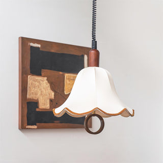 Eurvaryra Classique Élégance Tissu Bois Suspension Lumière