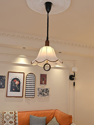 Eurvaryra Classique Élégance Tissu Bois Suspension Lumière