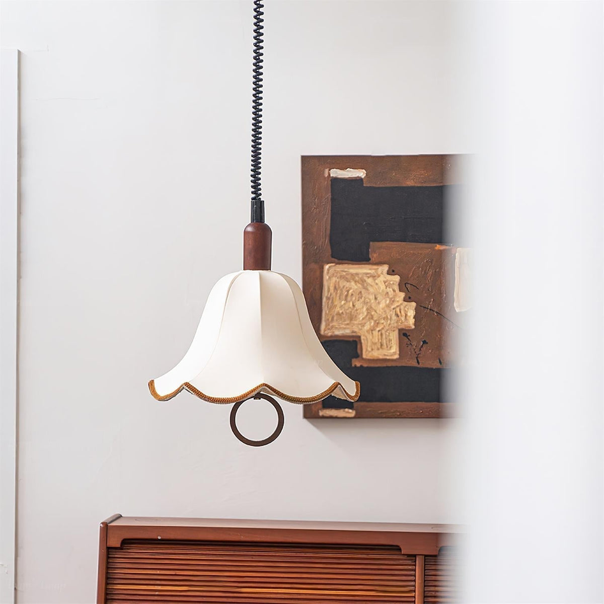 Ivaraine Classique Élégance Tissu Bois Suspension Lumière