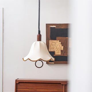 Eurvaryra Classique Élégance Tissu Bois Suspension Lumière