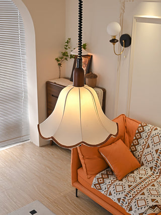 Eurvaryra Classique Élégance Tissu Bois Suspension Lumière