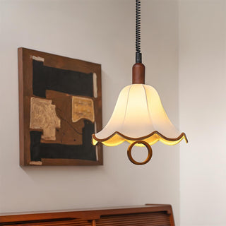 Eurvaryra Classique Élégance Tissu Bois Suspension Lumière