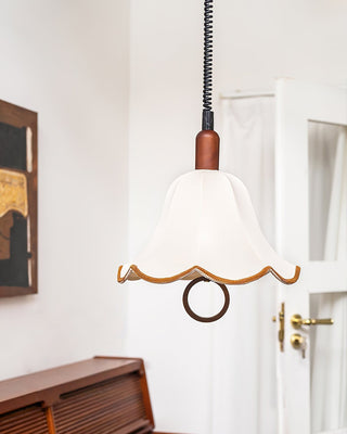 Eurvaryra Classique Élégance Tissu Bois Suspension Lumière
