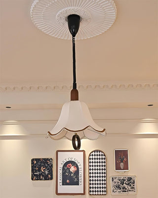 Eurvaryra Classique Élégance Tissu Bois Suspension Lumière