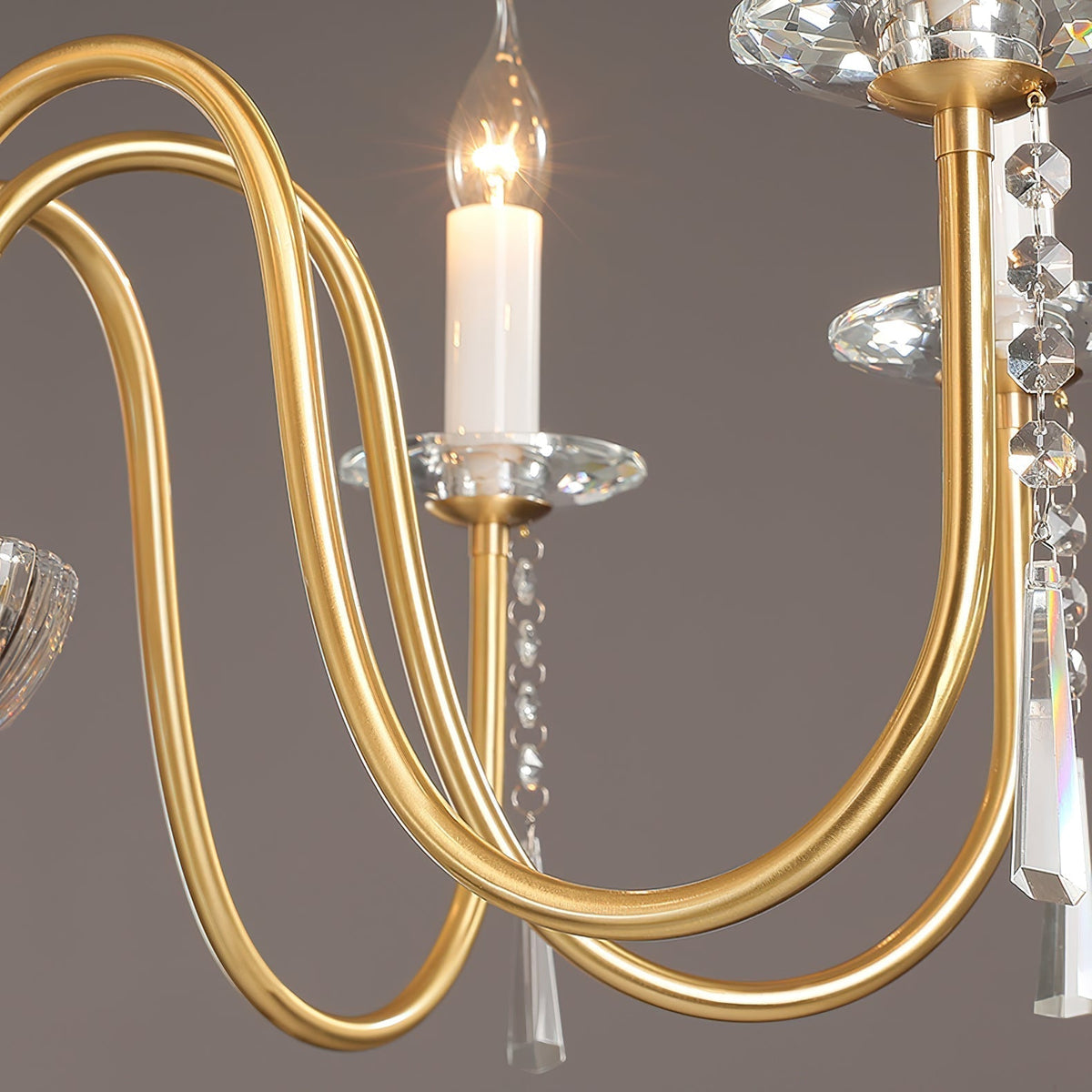 Ilphaara Lustre Laiton Cristal Luxe Postmoderne Salon