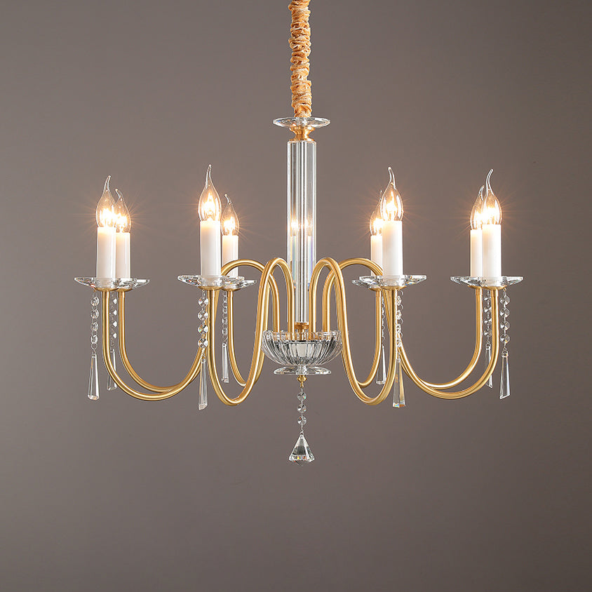 Ilphaara Lustre Laiton Cristal Luxe Postmoderne Salon