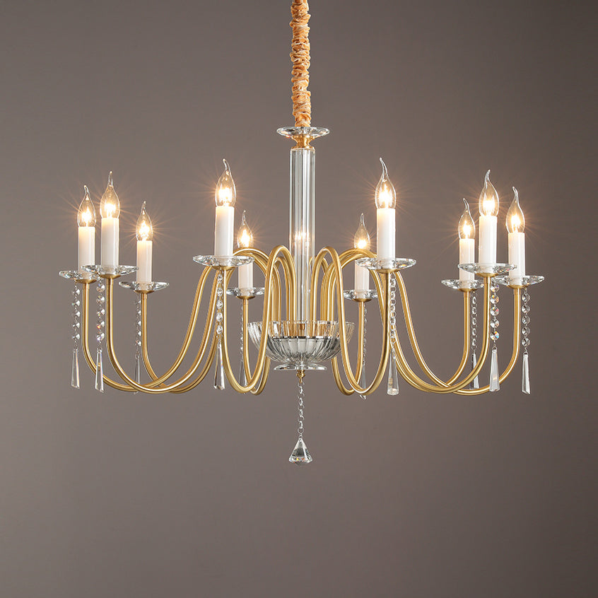 Ilphaara Lustre Laiton Cristal Luxe Postmoderne Salon